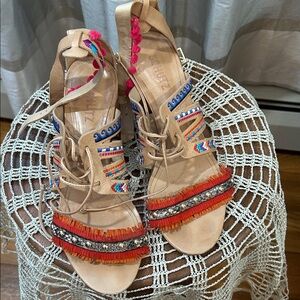 SCHUTZ Colorful Embellished Sandals